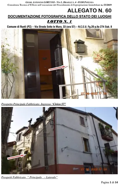 Strada Sotto le Mura N. 57, Ruoti, (Potenza)