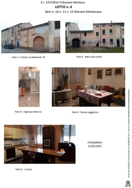 via Matteotti 76 e via Tartaro Fabrezza, Mariana Mantovana, (Mantova)