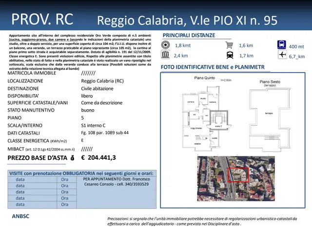 VIALE PIO XI n. 95, Reggio di Calabria, (Reggio di Calabria)