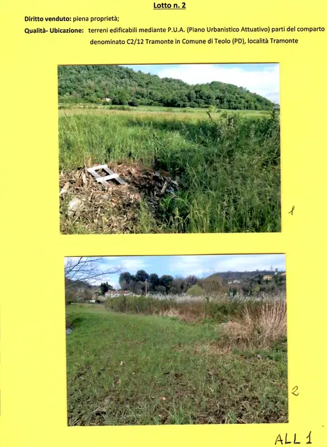 Localita' Tramonte  (PD) – zona “ZTO C2” di espansione soggetta a Piano Attuativo  snc, Teolo, (Padova)
